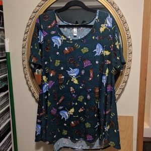 LuLaRoe Perfect T - Alice in Wonderland print
